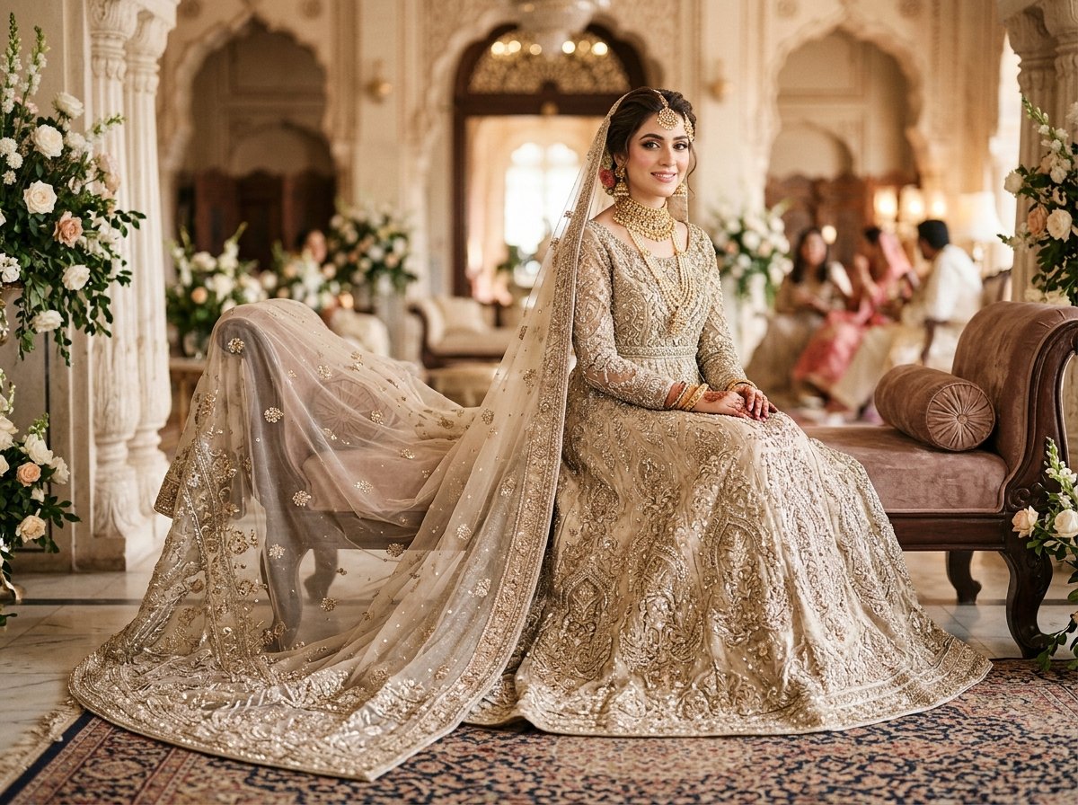 Detailed Zardozi Dupatta Work